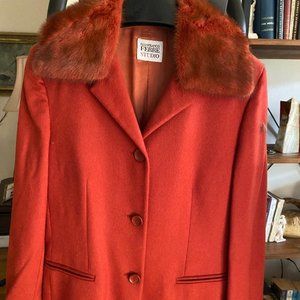 Cashmere Wool Jacket with Real fur collar